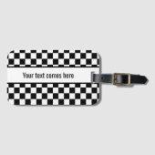白黒市松模様に ラゲッジタグ (正面横)