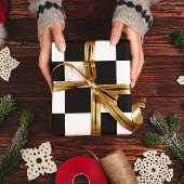 白黒市松模様に ラッピングペーパー