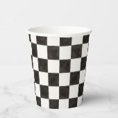 白黒市松模様に 紙コップ (右)