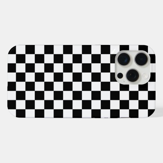 白黒市松模様に iPhoneケース (裏面横)