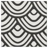 白黒帆立貝のスケールパターン ファブリック (クローズアップ)