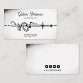 白黒帯刀装飾作家 名刺 (正面/裏面)