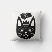 白黒平和ラブジョイ猫をテーマにしたコーディネート クッション (正面)