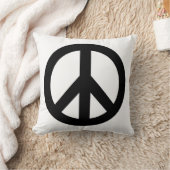 白黒平和記号装飾用クッション クッション (ブランケット)