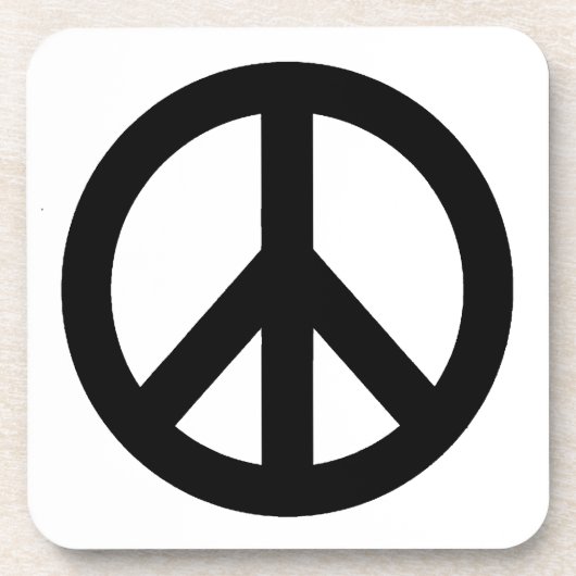 白黒平和記号 コースター (正面)