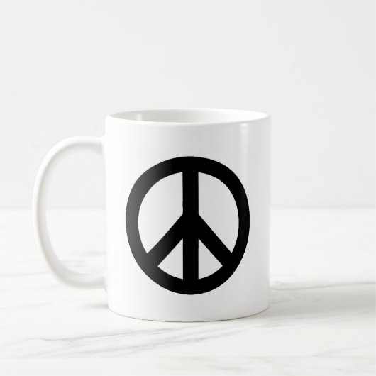 白黒平和記号 コーヒーマグカップ (左)