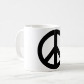 白黒平和記号 コーヒーマグカップ (正面左)