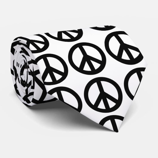 白黒平和記号 ネクタイ (ロール)