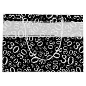 白黒幸せな第30誕生会パターン ラージペーパーバッグ (裏面)