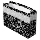 白黒幸せな第30誕生会パターン ラージペーパーバッグ (裏面アングル)