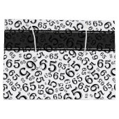 白黒幸せな第65誕生会のテーマ ラージペーパーバッグ (裏面)