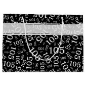 白黒幸せな105th誕生会のテーマ ラージペーパーバッグ (裏面)