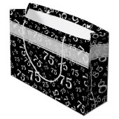 白黒幸せな85th誕生会のテーマ ラージペーパーバッグ (裏面アングル)