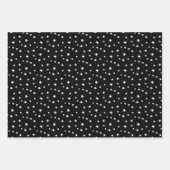 白黒幽霊たちこうもりスターハロウィンパターン ラッピングペーパーシート (正面3)