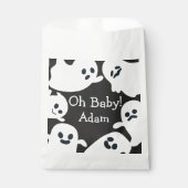 白黒幽霊ハロウィン飛んでいるベイビーシャワー フェイバーバッグ (正面)