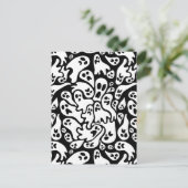 白黒幽霊パターン ポストカード (スタンド正面)