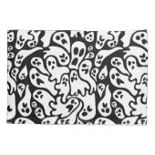 白黒幽霊パターン 枕カバー (裏面)