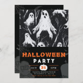 白黒幽霊ブランチHalloween 招待状 (正面/裏面)