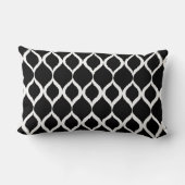 白黒幾何イカット部族プリントパターン ランバークッション (裏面)