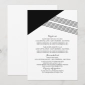 白黒幾何ストライプ情報カード 招待状 (正面/裏面)