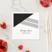 白黒幾何ストライプ紙ナプキンス スタンダードカクテルナプキン (インサイチュ)