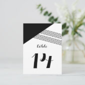 白黒幾何ストライプ表はがき ポストカード (スタンド正面)