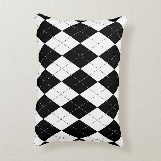 白黒幾何パタアーガイルーン アクセントクッション (裏面(縦))