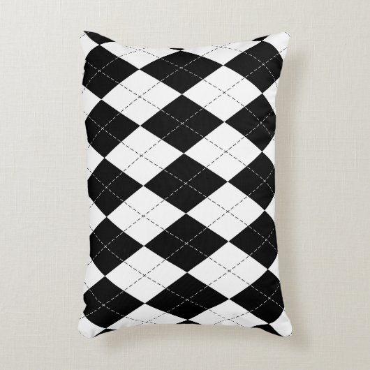 白黒幾何パタアーガイルーン アクセントクッション (正面(垂直))