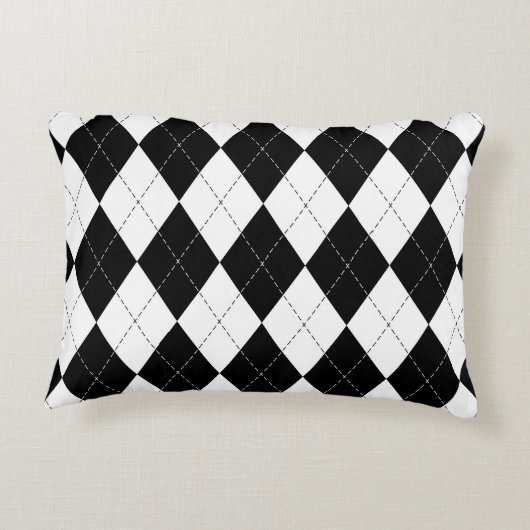 白黒幾何パタアーガイルーン アクセントクッション (裏面)