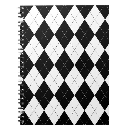 白黒幾何パタアーガイルーン ノートブック (正面)