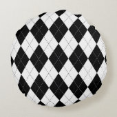 白黒幾何パタアーガイルーン ラウンドクッション (裏面)