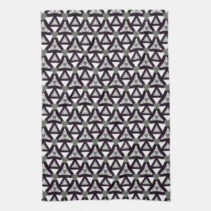 白黒幾何三角形JustPatternsファブリック キッチンタオル
