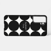 白黒幾何学円パターン SAMSUNG GALAXYケース (裏面横)