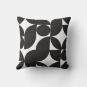 白黒幾何学抽象芸術ミッドセンチュリーモダン クッション (裏面)