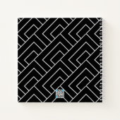 白黒幾何学斜線仕訳帳 ノートブック (裏面)