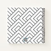 白黒幾何学斜線仕訳帳 ノートブック (裏面)