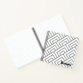 白黒幾何学斜線仕訳帳 ノートブック