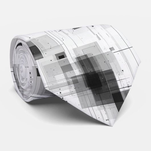 白黒幾何学模様 ネクタイ (ロール)