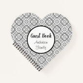 白黒幾何学正方形スパイラルノートブック ノートブック (正面)