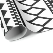 白黒幾何学的でアステカなパターン ラッピングペーパー (ロールコーナー)