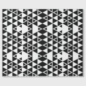 白黒幾何学的な三角形パターン ラッピングペーパー (フラット)