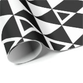 白黒幾何学的な三角形パターン ラッピングペーパー (ロールコーナー)