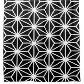 白黒幾何学的な星パターン シャワーカーテン (正面)