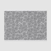 白黒幾何学的な渦巻のプリントのティッシュペーパー 薄葉紙 (正面)