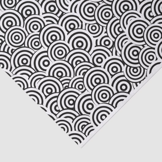 白黒幾何学的な渦巻のプリントのティッシュペーパー 薄葉紙 (詳細)