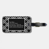 白黒幾何学的パターンカスタムモノグラム ラゲッジタグ (裏面横)