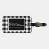 白黒幾何学的パターンカスタムモノグラム ラゲッジタグ (裏面横)