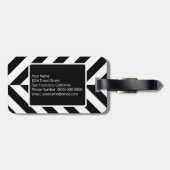 白黒幾何学的パターンカスタムモノグラム ラゲッジタグ (裏面横)