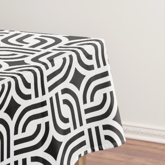 白黒幾何学的パターン テーブルクロス (インサイチュ)