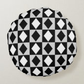 白黒幾何学的ロムバスダイヤモンド ラウンドクッション (裏面)